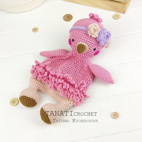 Crochet pattern Сomforter Flamingo | Security-Blanket | Crochet-Lovey | Baby-Blanket