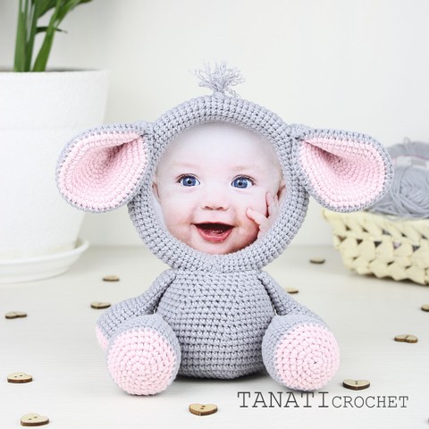 Сrochet picture frame Elephant